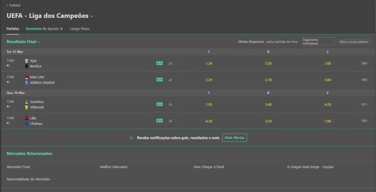 Liga dos Campeoes na Bet365