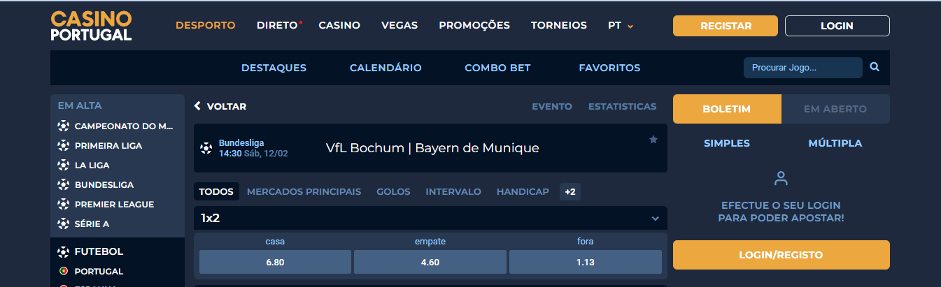 Bochum - Bayern: Casino Portugal