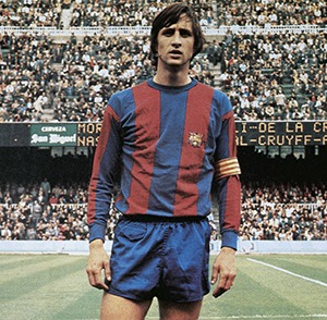 Um dos maiores astros do futebol mundial e do FC Barcelona: Johan Cruyff.