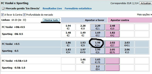 handicap meio golo