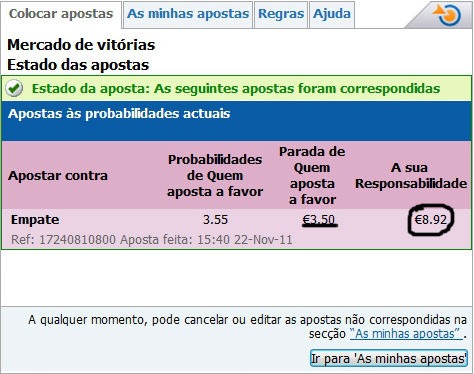 Trading na Betfair: Lay no Empate - aceitar odd