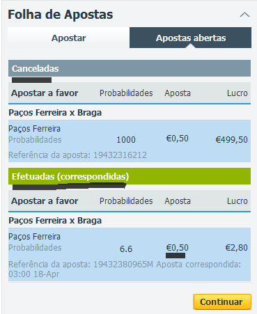 aposta correspondida