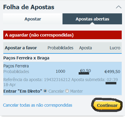 atualizar aposta