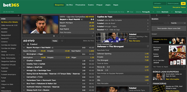 Apostas desportivas na bet365