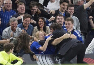 O treinador italiano festejou o golo de Diego Costa como se do campeonato se tratasse.
