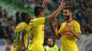 Paços de Ferreira a festejar o golo da vitória no amigável contra o Boavista.