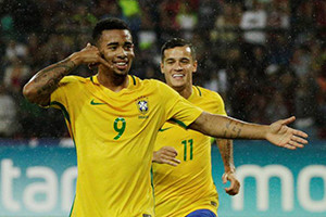 Gabriel Jesus marca e Brasil passa para a liderança.