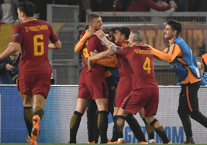 Dzeko aproveitou o erro adversário para colocar a AS Roma nos quartos de final da Liga Milionária.