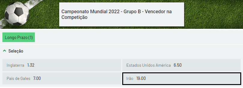 Apostas no Grupo B - Irão