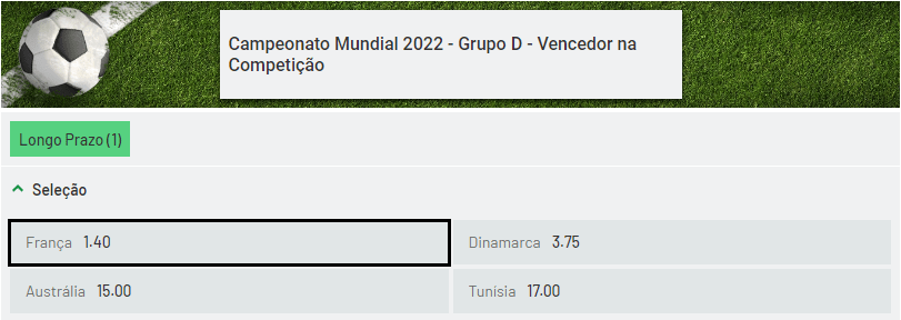 Apostas no Grupo D - França