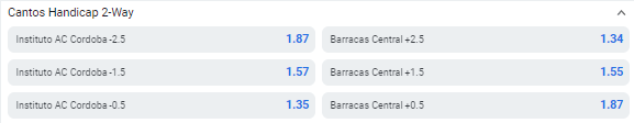Apostas em Cantos - Handicap
